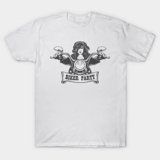 Biker Party Hand drawn Illustration T-Shirt